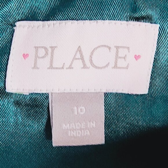 Floral Jacquard Holiday Dress in Green Girls 10 - Picture 16 of 16